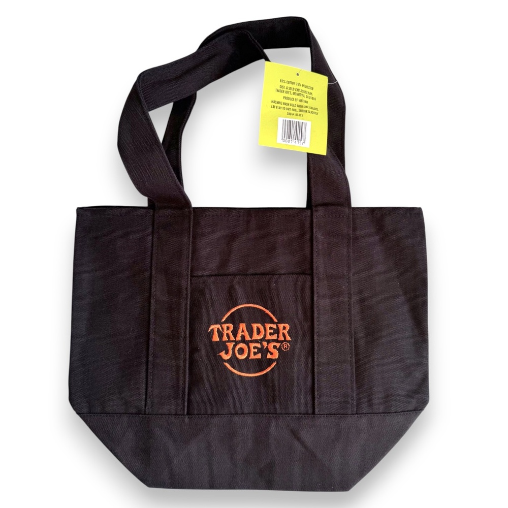 Trader Joe’s Canvas Mini Tote Bag - Black - Picture 3 of 3